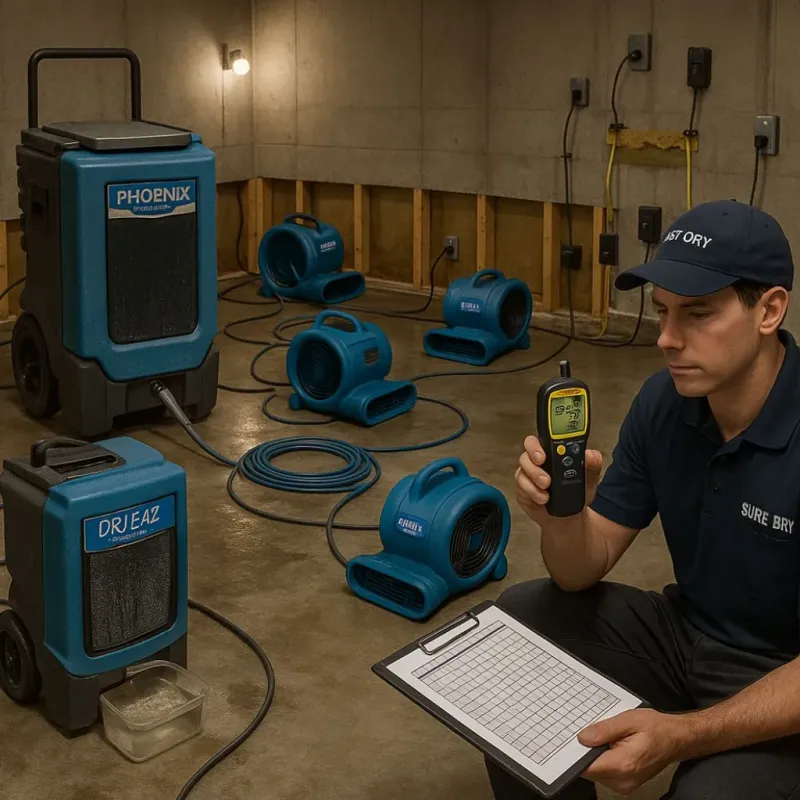 Structural Drying and Dehumidification process in Stone Park, IL